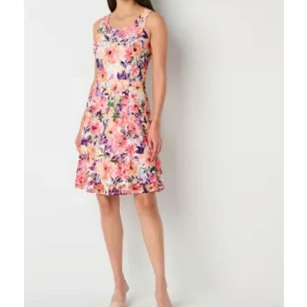 Perceptions Fit And Flare Dress. Wedding Guest. Floral. Fit And Flare